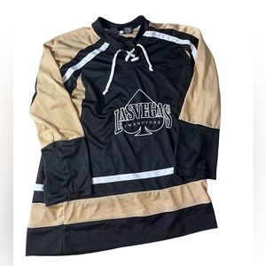 Las Vegas TwentyOne  Mesh Hocky Jersey  Black and Gold Sz XXL